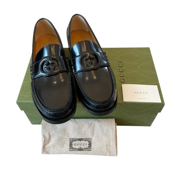 Gucci Interlocking G Loafer Millennial Ribot Black Mens 12 | US 12.5 New main image 11